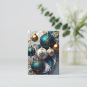 Luxus Weihnachtskugeln Blau Gold Ornament エンクロージャーカード (スタンド正面)