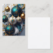 Luxus Weihnachtskugeln Blau Gold Ornament エンクロージャーカード (正面/裏面)