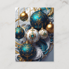 Luxus Weihnachtskugeln Blau Gold Ornament エンクロージャーカード