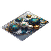 Luxus Weihnachtskugeln Blau Gold Ornament ノートブック (左側)