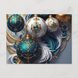 Luxus Weihnachtskugeln Blau Gold Ornament Standard ポストカード