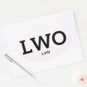 Lviv IATAシール1 楕円形シール (封筒)