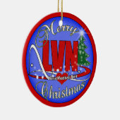 LVNのクリスマスのオーナメントによって認可される職業ナース セラミックオーナメント (右)