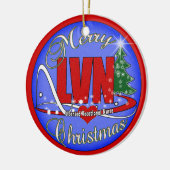 LVNのクリスマスのオーナメントによって認可される職業ナース セラミックオーナメント (左)