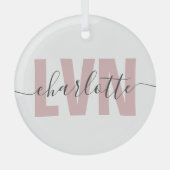 LVNライセンスパーソナライズされた職業ナースシック ガラスオーナメント (正面)