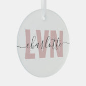 LVNライセンスパーソナライズされた職業ナースシック ガラスオーナメント (正面右)