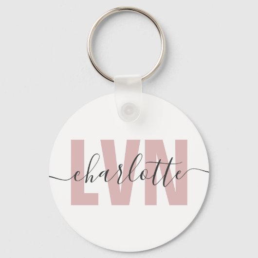 LVNライセンスパーソナライズされた職業ナースシック キーホルダー (正面)