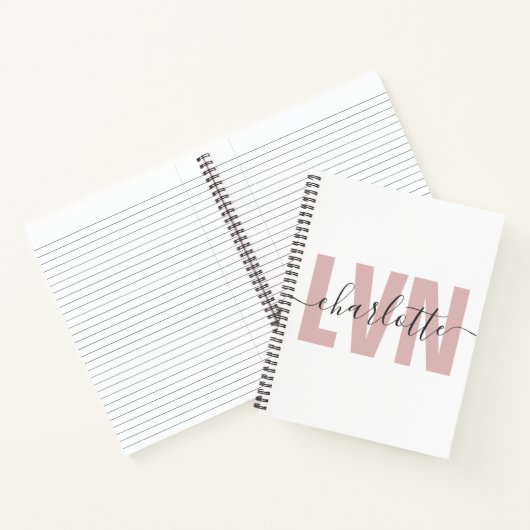 LVNライセンスパーソナライズされた職業ナースシック ノートブック (内部)