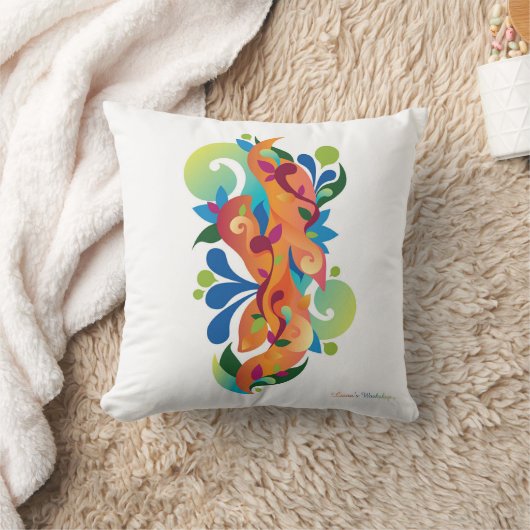 LW抽象芸術自然オレンジ装飾用クッション クッション (ブランケット)