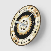 LW Steampunkレイヤギア時計 ラウンド壁時計 (傾斜)