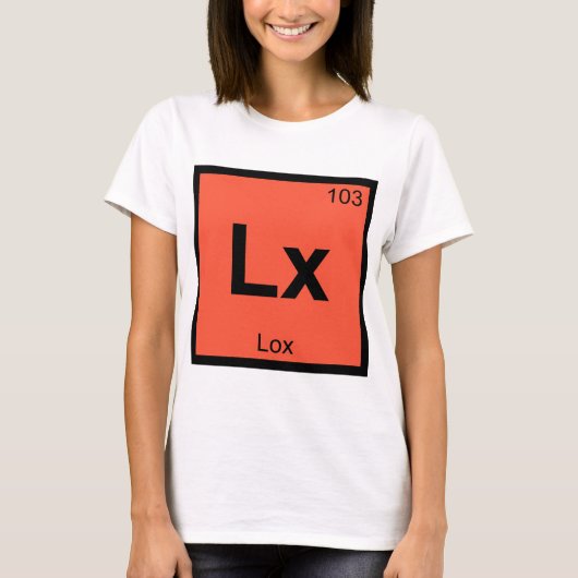 Lx - 化学周期表の元素記号 Lox Tシャツ (正面)