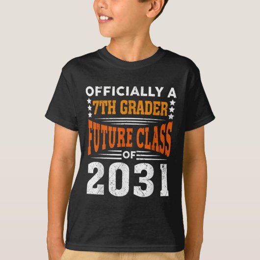 Ly A 7th Grader Future Cl 2031 First Day Grade 7  Tシャツ (正面)