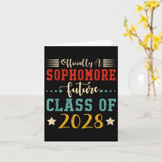 Ly A Sophomore Future Cl Of 2028 First Day School  カード (黄色い花)