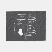 Ly Mrs New Bride With Heart Dark _1  フリースブランケット (正面(横))