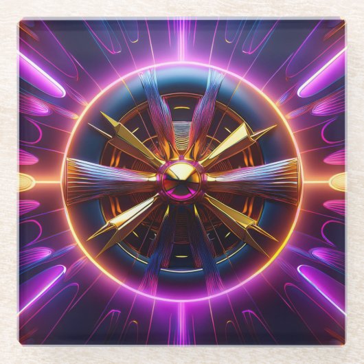 Lyapunov Fractalの操作が多い ガラスコースター (正面)