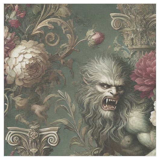 Lycanthropic Verdant - Gothic Statement Tile ファブリック (クローズアップ)