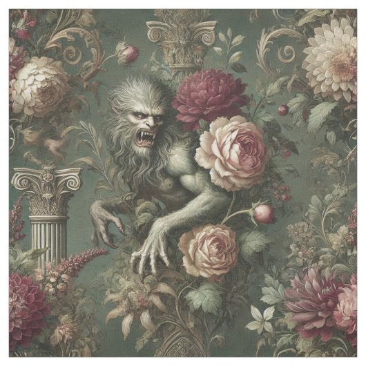 Lycanthropic Verdant - Gothic Statement Tile ファブリック (見本)