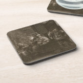 Lycaonはオオカミ1731年に変形しました(版木、銅版、版画) コースター (左側)