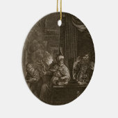 Lycaonはオオカミ1731年に変形しました(版木、銅版、版画) セラミックオーナメント (右)