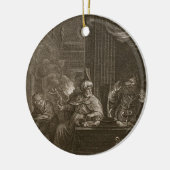 Lycaonはオオカミ1731年に変形しました(版木、銅版、版画) セラミックオーナメント (左)