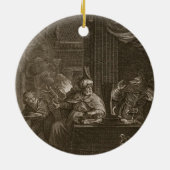 Lycaonはオオカミ1731年に変形しました(版木、銅版、版画) セラミックオーナメント (裏面)