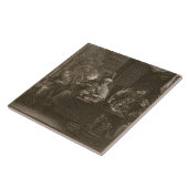 Lycaonはオオカミ1731年に変形しました(版木、銅版、版画) タイル (側面)