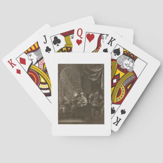 Lycaonはオオカミ1731年に変形しました(版木、銅版、版画) トランプ (裏面)