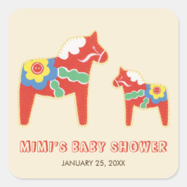 Lycka Til Baby Showerステッカー スクエアシール