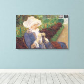 Lydia Crocheating in Garden at Marly, Mary Cassatt キャンバスプリント (インサイチュ (ウッドフロア))