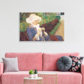 Lydia Crocheating in Garden at Marly, Mary Cassatt キャンバスプリント (インサイチュ (リビング))