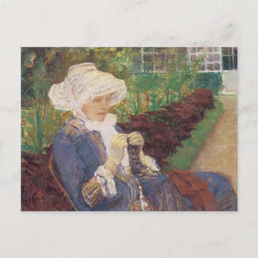 Lydia Crocheating in Garden at Marly, Mary Cassatt ポストカード (正面)
