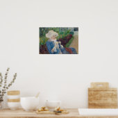 Lydia Crocheting in the Garden at Marly ポスター (キッチン)