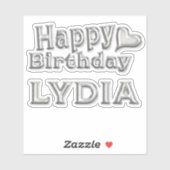 Lydia Happy Birthday silver Aufkleber Sticker シール (シート)