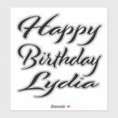 Lydia Name Vorname black Sticker Geburtstag シール (シート)
