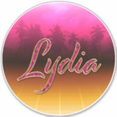 Lydia Vorname Name golden pink Aufkleber Sticker シール (正面)