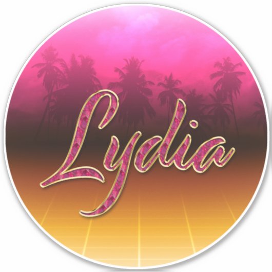 Lydia Vorname Name golden pink Aufkleber Sticker シール (正面)