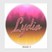Lydia Vorname Name golden pink Aufkleber Sticker シール (シート)