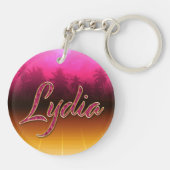 Lydia Vorname Name golden pink Schlüsselanhänger キーホルダー (裏面)