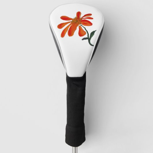 Lydia's Art Sangriaによるオレンジの花 ゴルフヘッドカバー (正面)
