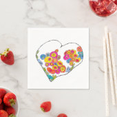 Lydia's Art SangriaによるCheerful Heart スタンダードカクテルナプキン (インサイチュ)