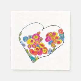 Lydia's Art SangriaによるCheerful Heart スタンダードカクテルナプキン
