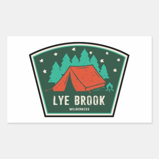 Lye Brook Wilderness Vermont Camping 長方形シール (正面)