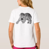 Lying Curly Dog T-Shirt – Black & White Pet Art Tシャツ (裏面)