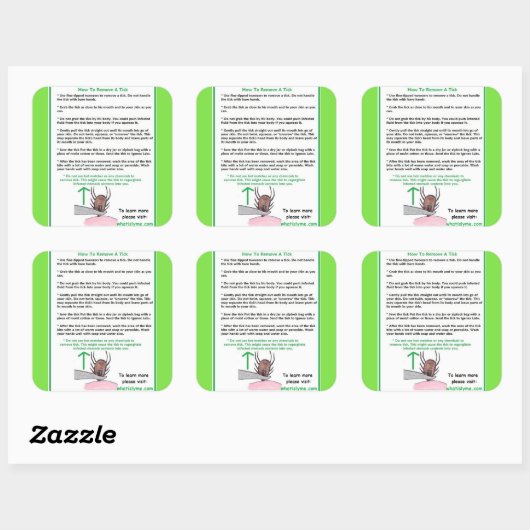 Lymeのティックの指示カードを削除する方法 スクエアシール (シート)