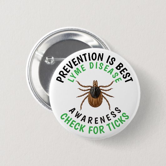 Lyme Disease Awareness | Deer Tick  缶バッジ (正面&裏面)