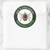 Lyme Disease Awareness Month | Deer Tick  ラウンドシール (バッグ)