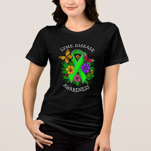 Lyme Disease Awareness Ribbon トライブレンドＴシャツ (正面)