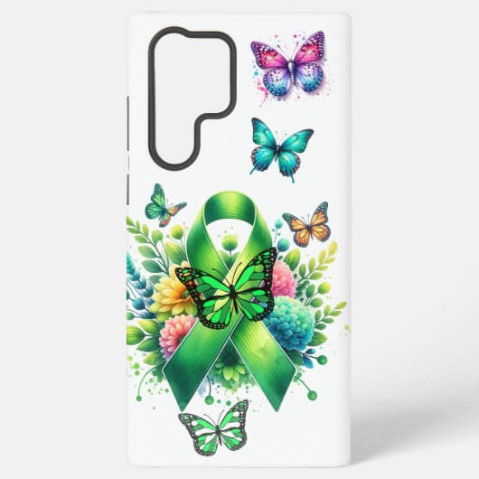 Lyme Disease Awareness Ribbon and Butterflies Samsung Galaxyケース (裏面)