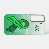 Lyme Disease Awareness Ribbon Monogrammed Samsung Galaxyケース (裏面横)