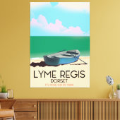 Lyme Regis、ドーセットヴィンテージ旅行ポスター。 キャンバスプリント (インサイチュ (リビング))
